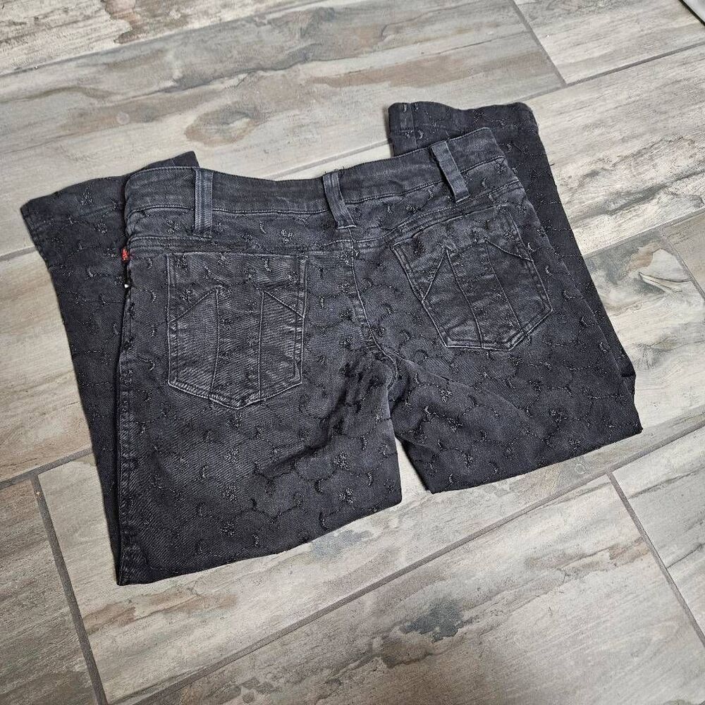 Black Patterned Women Jeans - Picture 6 of 8